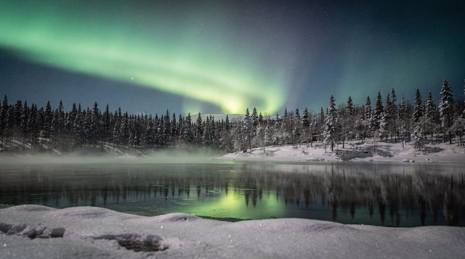 Motoneige et aurores boréales au départ de Rovaniemi
